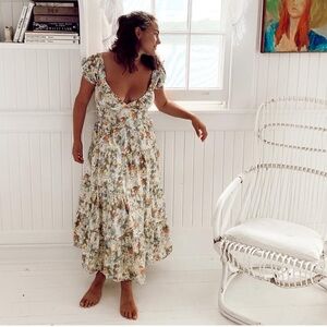 WeWoreWhat Cream Ruffled Tiered Maxi Sundress